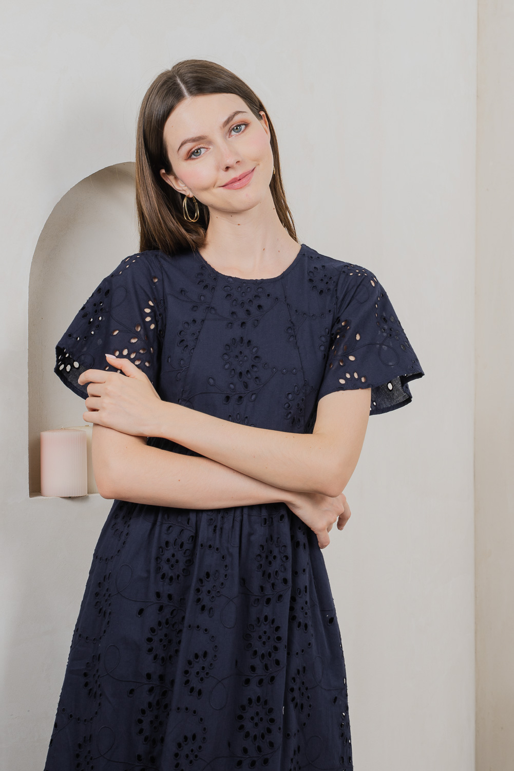 Eyelet Embroidery Dress main image 1