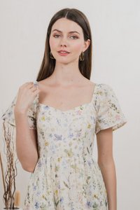Autumn Garden Eyelet Midi Dress In Lavender