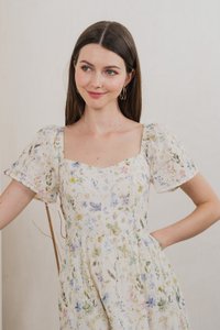 Autumn Garden Eyelet Midi Dress In Lavender
