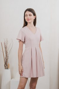 Milica Pleated Sleeve Dress In Pink