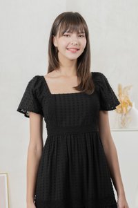 Saskia Crochet Midi Dress In Black (XS)