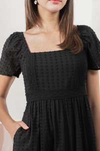 Saskia Crochet Midi Dress In Black (XS)