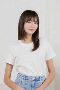 Kerene Basic Crew Neck Tee In White