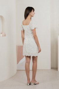 Fantasy Floral Ribbon Embroidery Dress In Ivory