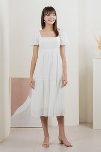 Saskia Crochet Midi Dress In White (XL)