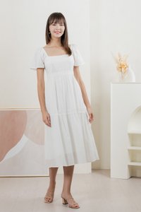 Saskia Crochet Midi Dress In White (XL)