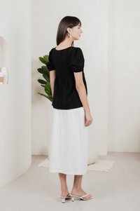 Eudora Swiss Dots Cotton Babydoll Top In Black