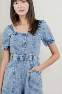 Decima Panelled Button Denim Romper