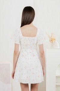 Inessa Floral Eyelet Empire Dress In Pink
