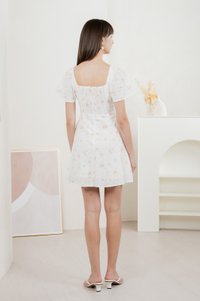 Inessa Floral Eyelet Empire Dress In Pink