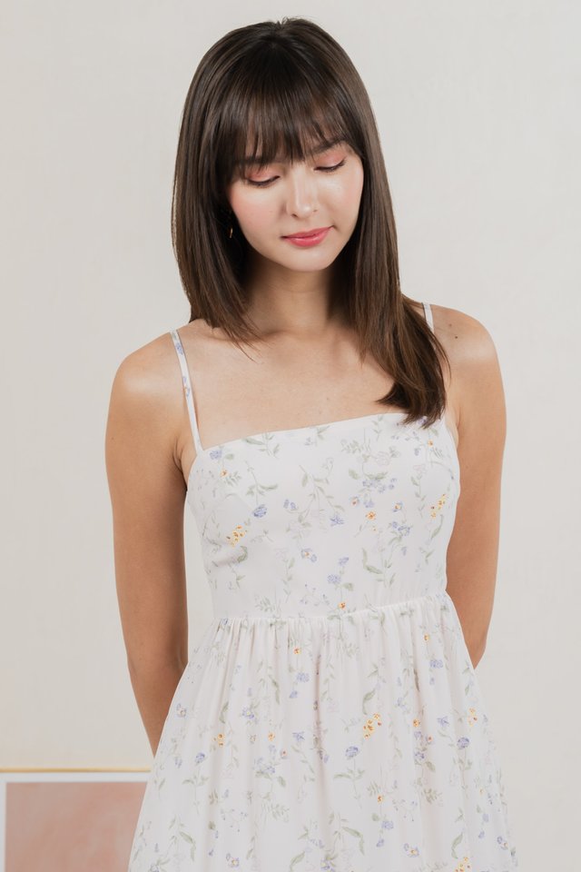 Tayra Floral Print Camisole Midi Dress In Pink