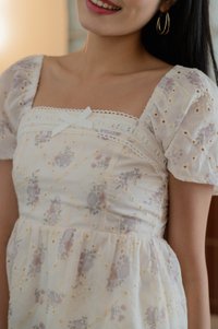 Grace Floral Eyelet Ribbon Top (S)