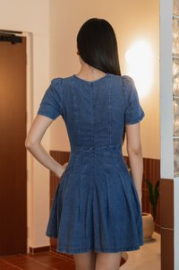 Kaiden Knot Buttons Denim Dress (XS)