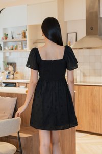 Ashby Eyelet Ruched Dress In Black
