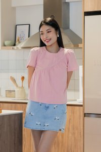 Eden Embroidered Crochet Top In Pink