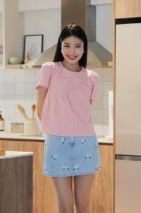 Eden Embroidered Crochet Top In Pink