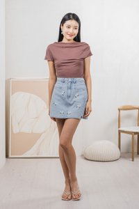 Odette Drape Top In Mauve