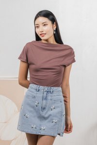 Colette Wild Roses Denim Skort In Light Wash (XS)
