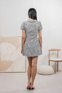 Jackie Tweed Button Shirt Dress In Black