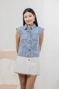 Aura Button Overlap Skort In White