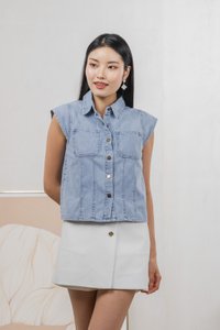 Daisie Denim Cap Sleeves Shirt