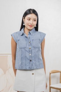 Daisie Denim Cap Sleeves Shirt