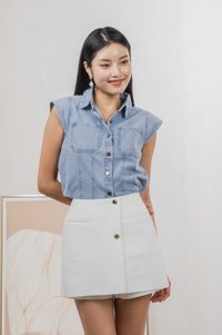 Daisie Denim Cap Sleeves Shirt