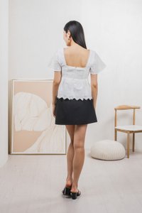 Lilia Embroidery Lace Top In White