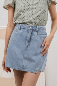 Skye Denim Overlap Skort In Light Wash