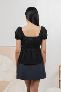 Ethel Broderie Top In Black