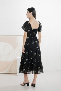 Imperia Smocked Midi Dress In Black (XS)
