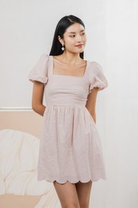 Starry Embroidered Dress In Dusty Pink