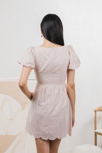 Starry Embroidered Dress In Dusty Pink