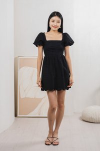 Starry Embroidered Dress In Black