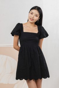 Starry Embroidered Dress In Black