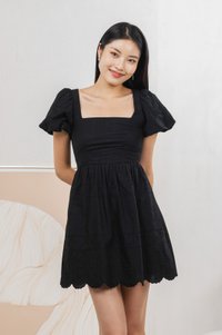 Starry Embroidered Dress In Black
