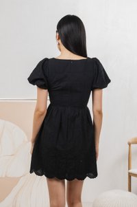 Starry Embroidered Dress In Black