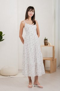 Millis Eyelet Camisole Maxi Dress In White