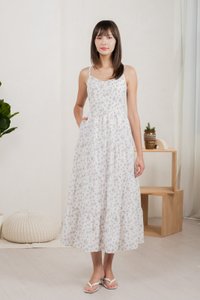 Millis Eyelet Camisole Maxi Dress In White