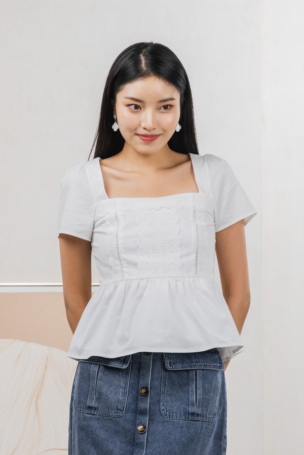 Collins Crochet Top In White