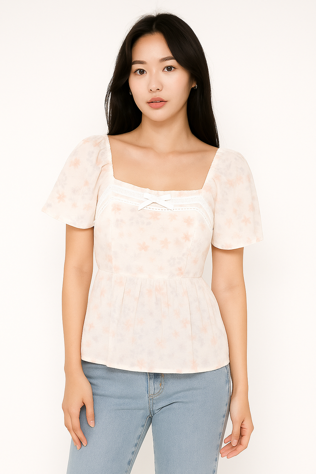 Beth Embroidery Ribbon Top