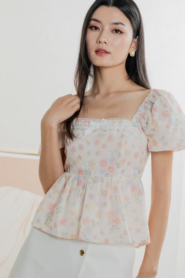 Beth Embroidery Ribbon Top
