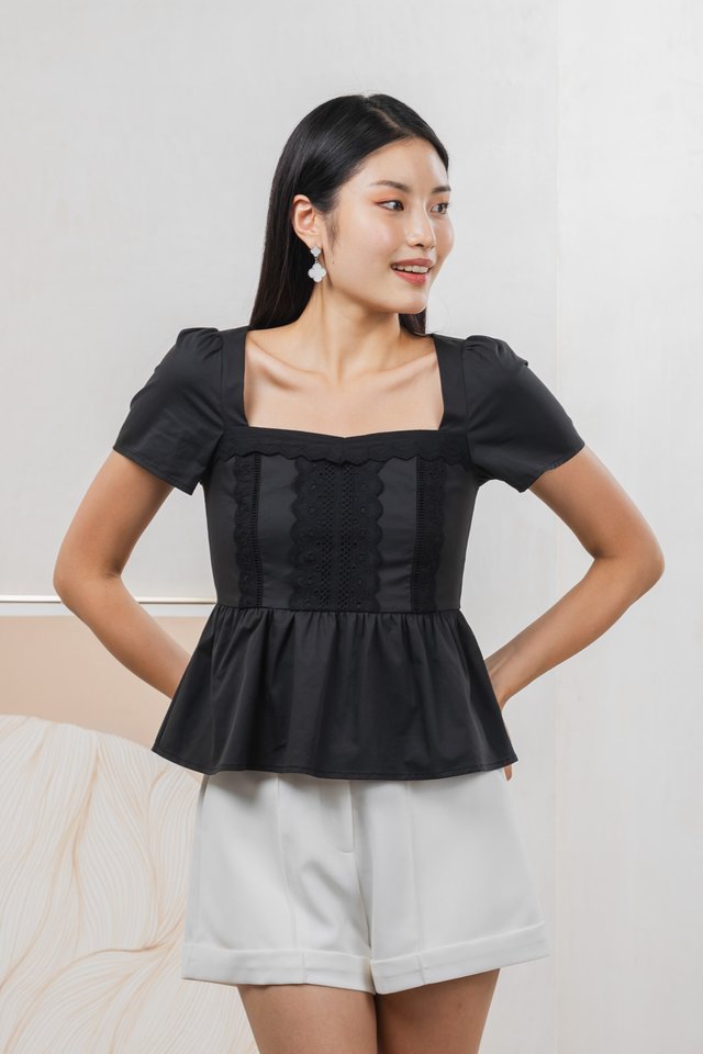 Collins Crochet Top In Black