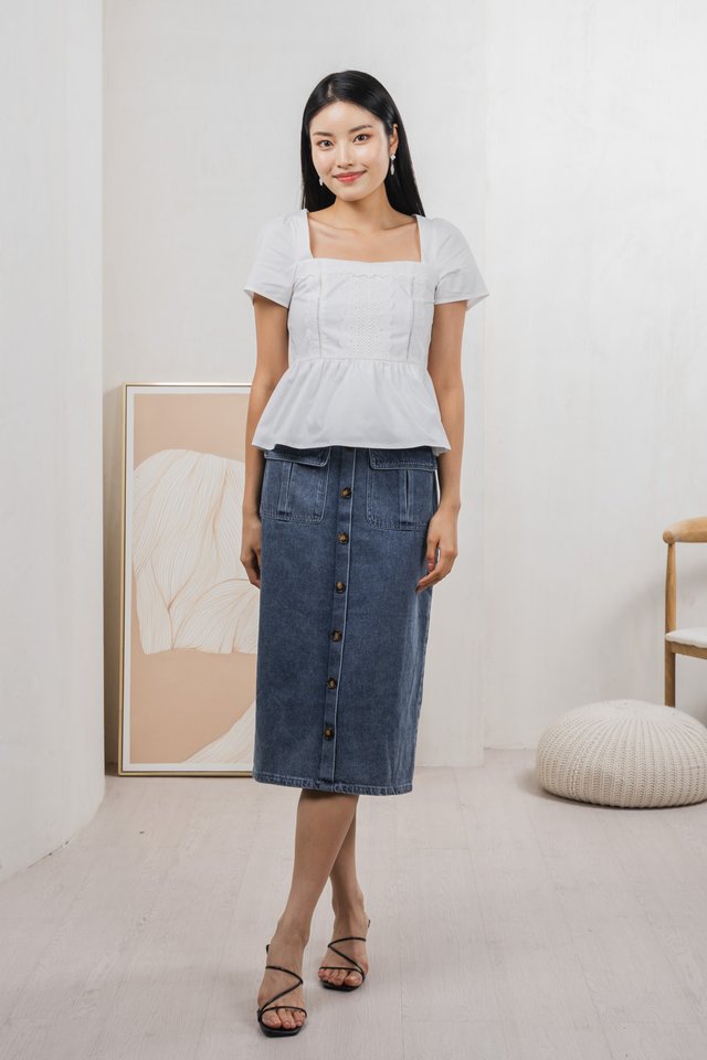 Collins Crochet Top In White