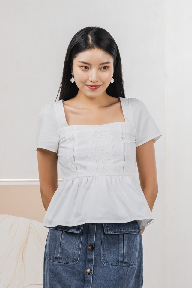 Collins Crochet Top In White