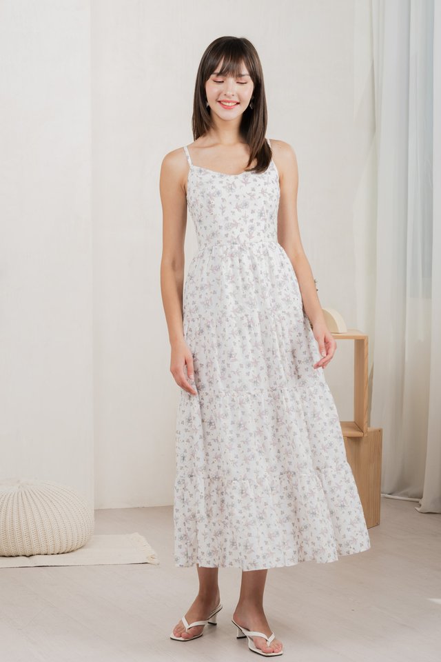 Millis Eyelet Camisole Maxi Dress In White