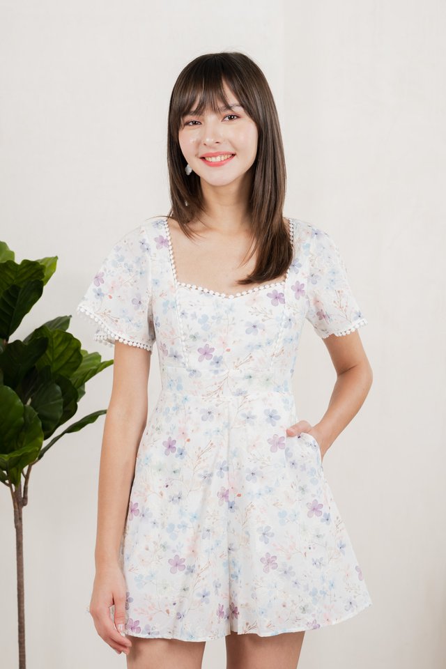 Claudia Sweet Blossoms Romper In White