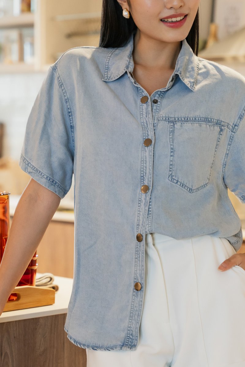 Brigitta Denim Button Shirt (XXL)