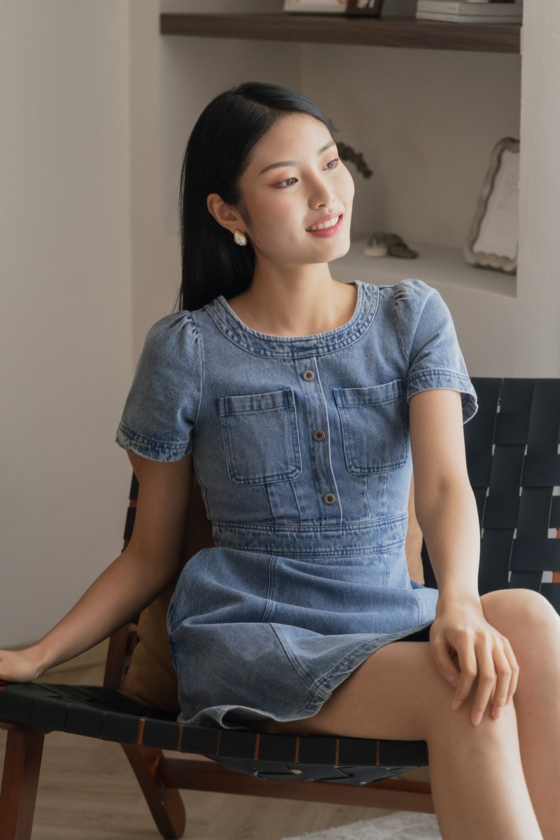 Pris Buttons Pocket Denim Dress