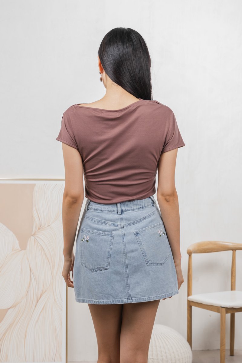 Colette Wild Roses Denim Skort In Light Wash (XS)